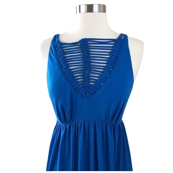 SUSANA MONACO Maxi Dress Blueberry Blue Sleeveless Empire Elastic Waist Sm NWT - Picture 8 of 8